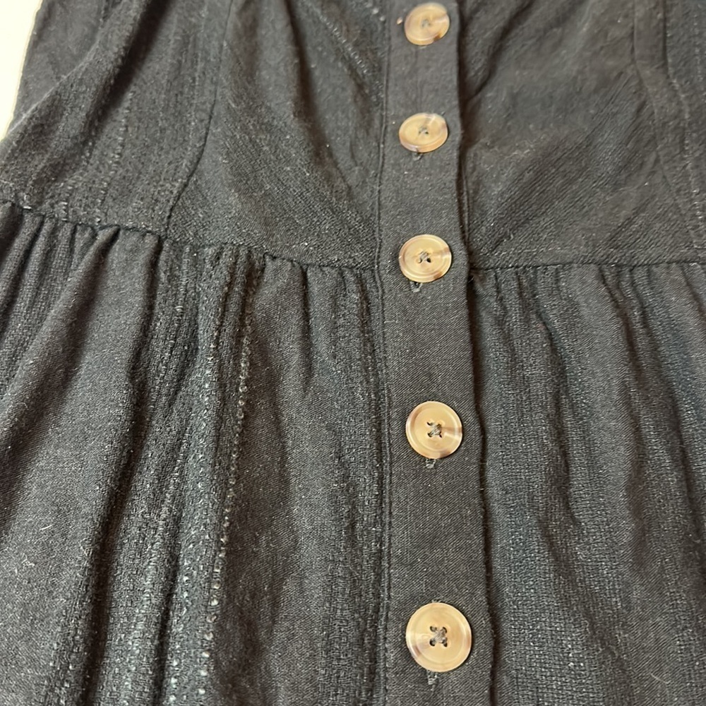 Universal Thread Black Linen Blend Midi Sundress Cottagecore Coastal Pockets XS - Picture 4 of 9